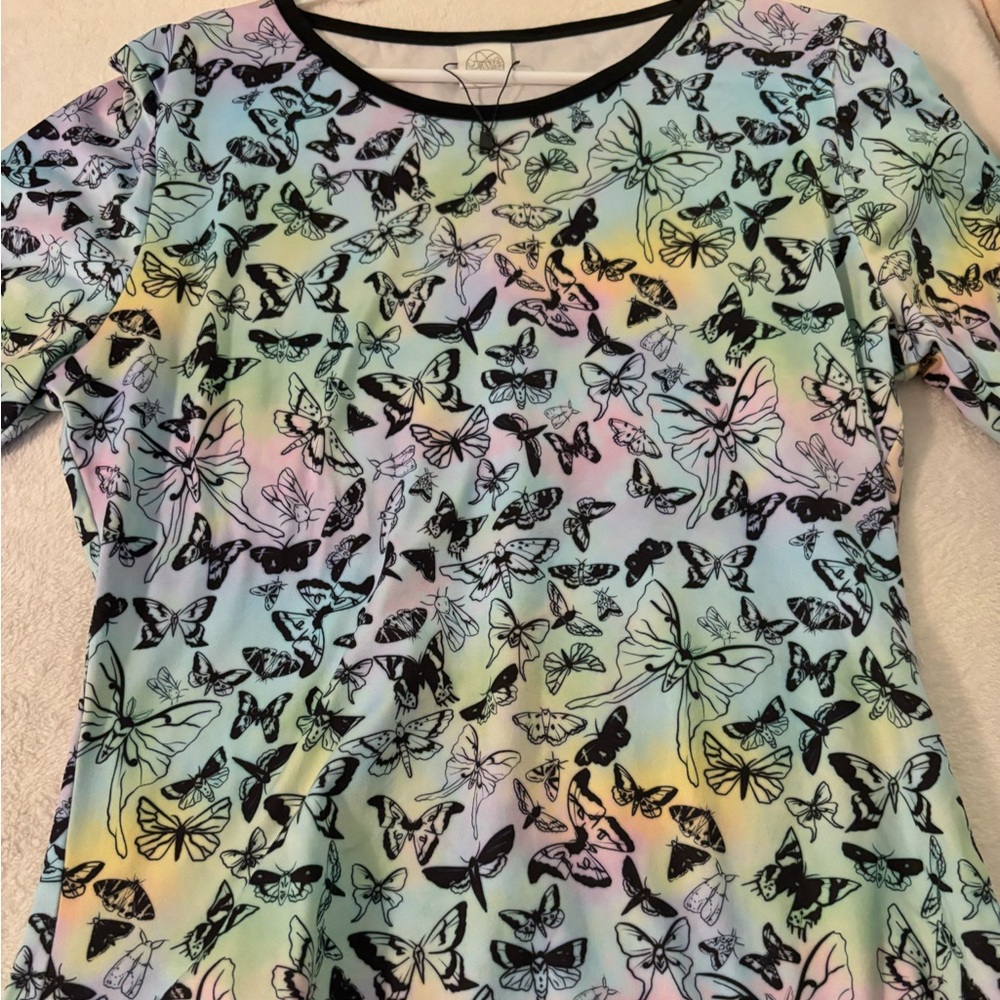 Colorful Butterfly Print Top